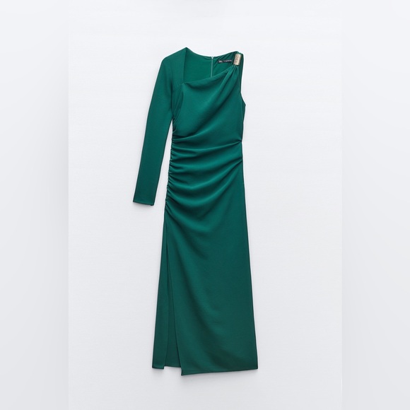 🆕METAL PIECE ASYMMETRIC DRESS | GREEN | 9878/254 - Picture 6 of 7